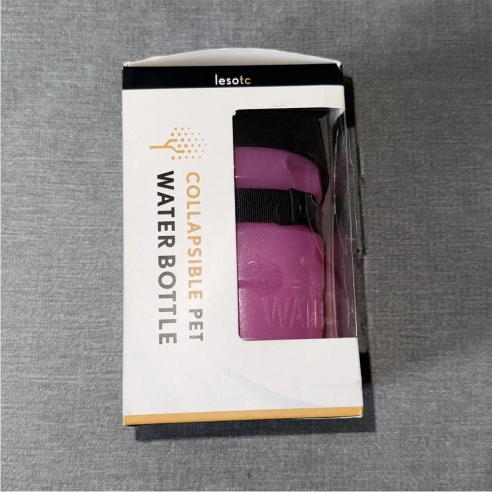 lesotc Pink Portable Dog Squeeze Leak Proof Water Bottle